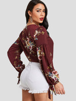 NEW FEELING Womens Burgundy Blouses