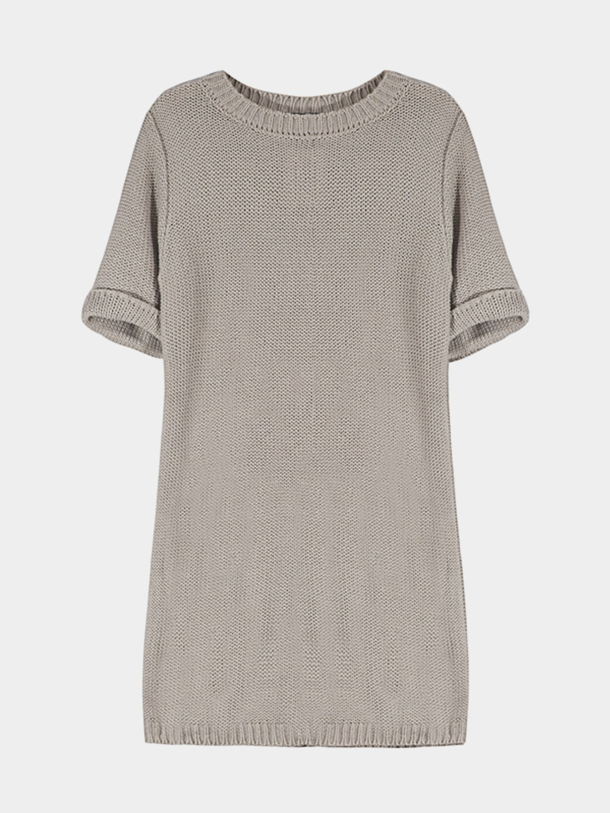 Wholesale Grey Round Neck Plain Cut Out Casual Dresses