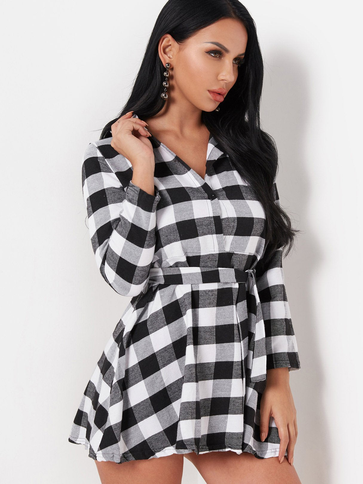 Custom Red Velvet High Neck Dress