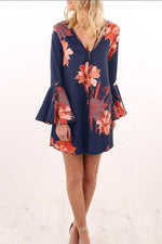 OEM Ladies Navy Floral Dresses