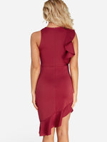 NEW FEELING Womens Burgundy Sexy Dresses