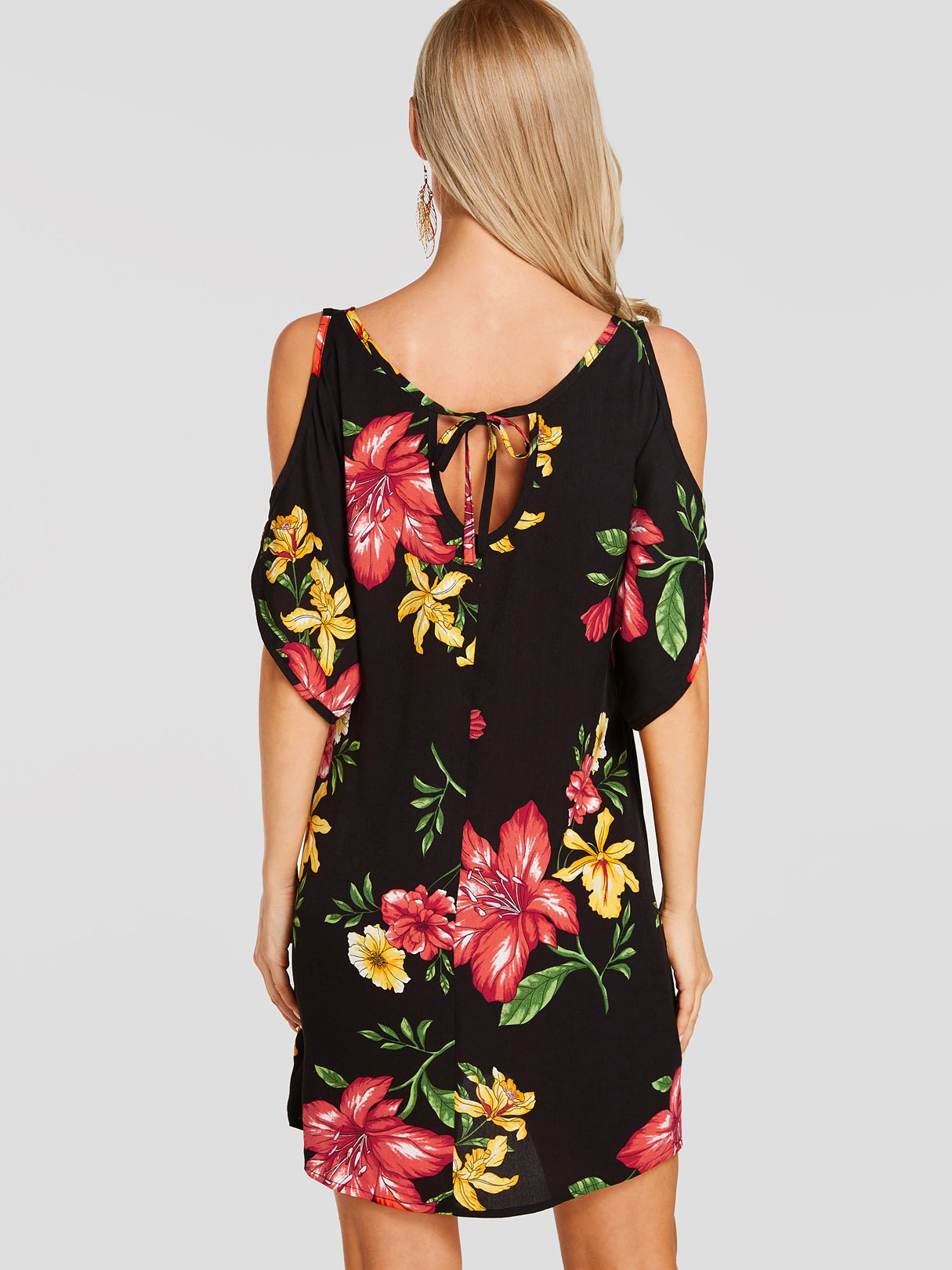 Custom Womens Floral Print Mini Dresses