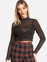 Wholesale Pullover Plain Long Sleeve Black Top