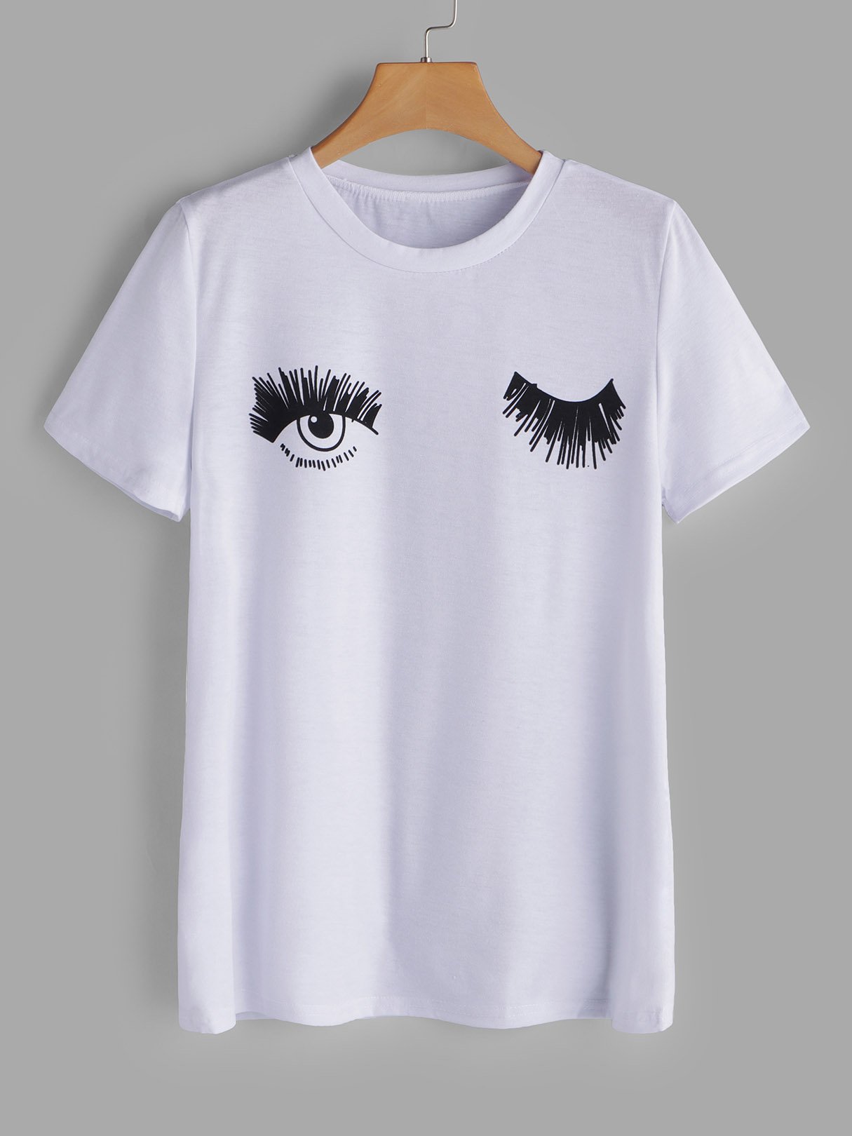 Wholesale Crew Neck Printed Short Sleeve White T-Shirts