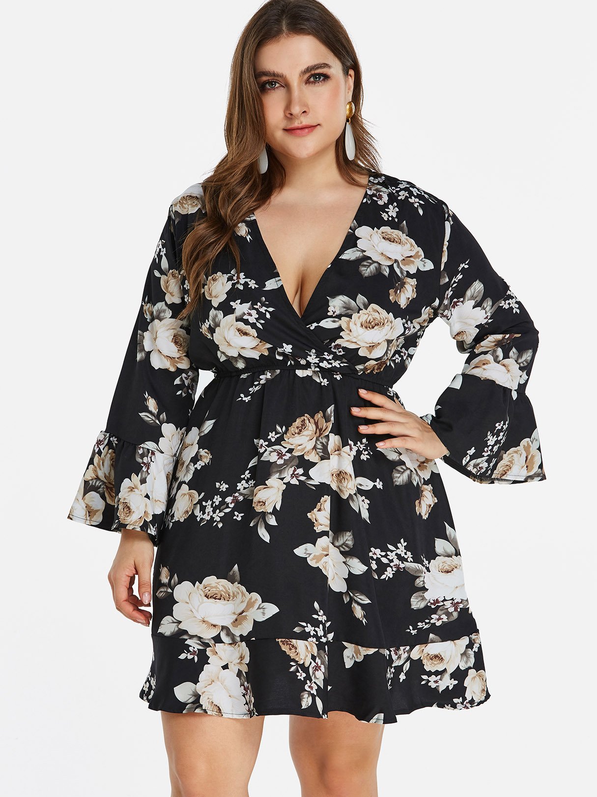 ODM Ladies Long Sleeve Plus Size Dress