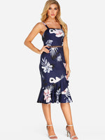 OEM Ladies Navy Floral Dresses