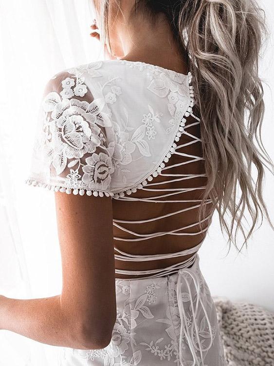 OEM Ladies White Mini Dresses