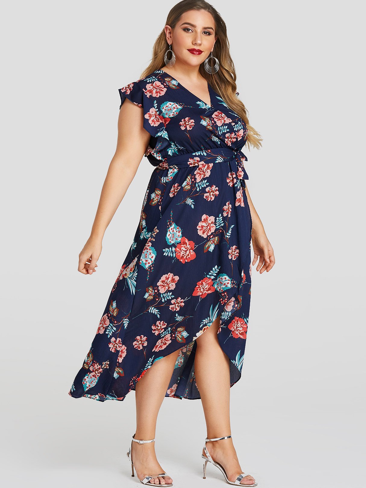 NEW FEELING Womens Navy Plus Size Dresses
