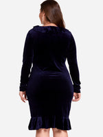 Custom Ladies V-Neck Plus Size Dress