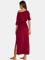 NEW FEELING Womens Burgundy Casual Dresses