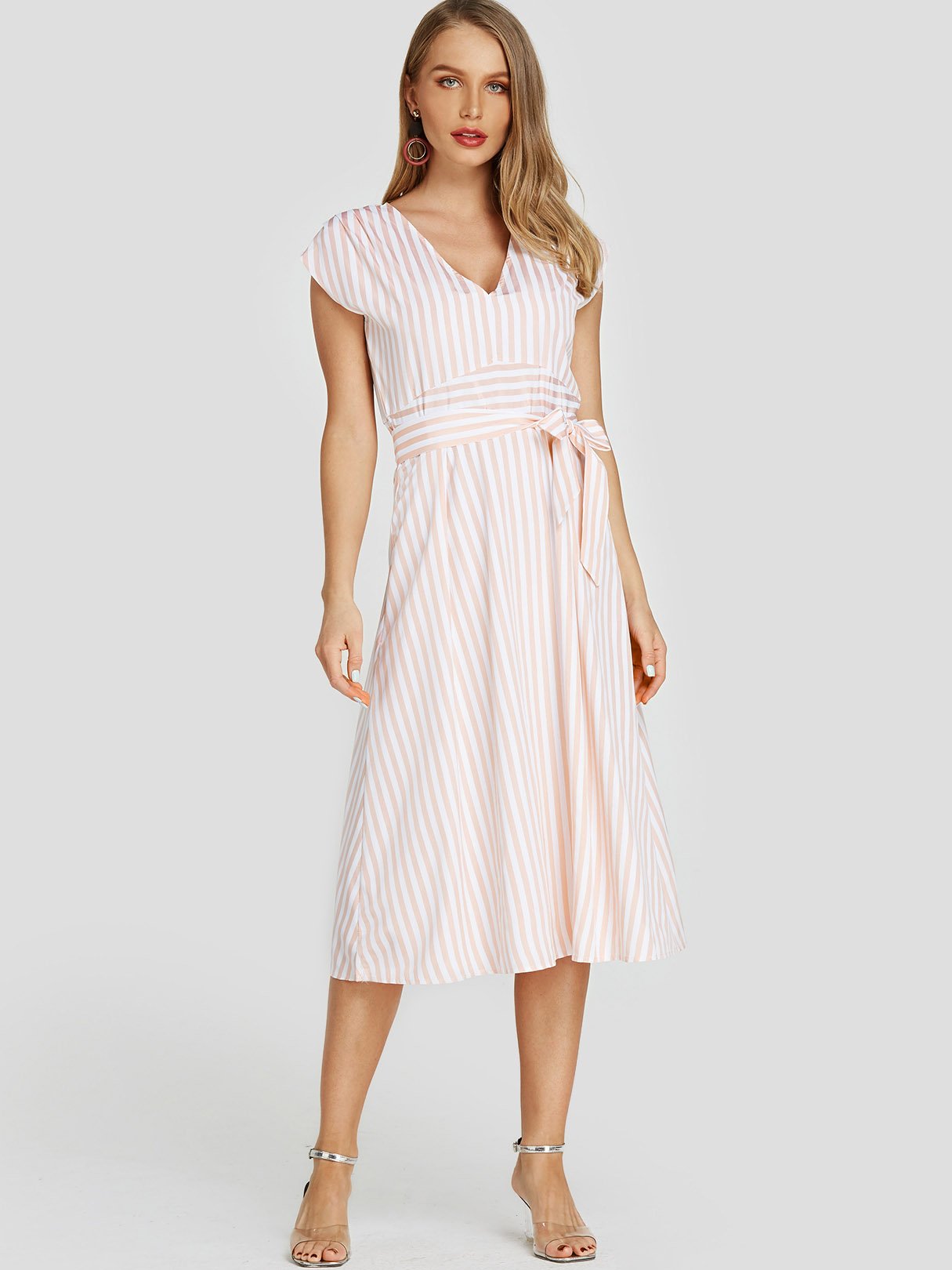 NEW FEELING Womens Pink Midi Dresses