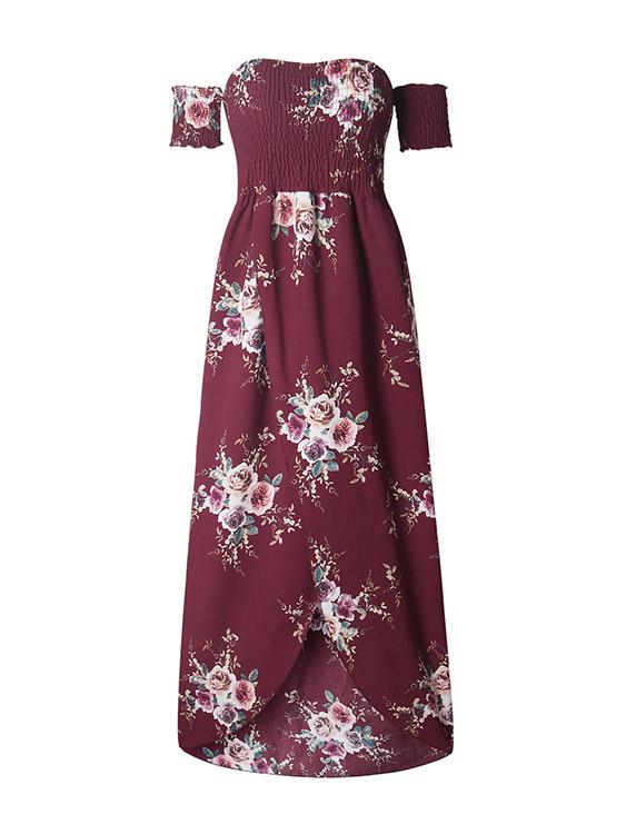 NEW FEELING Womens Burgundy Floral Dresses