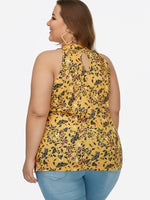 NEW FEELING Womens Yellow Plus Size Tops