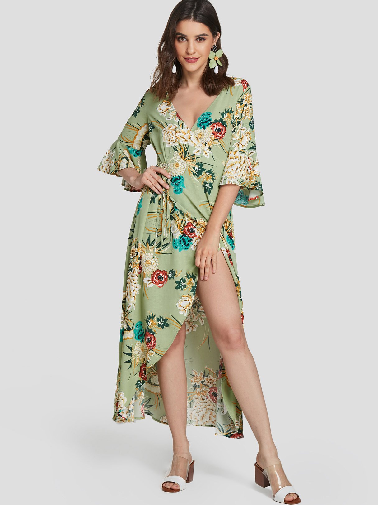 NEW FEELING Womens Green Maxi Dresses