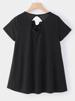 NEW FEELING Womens Black T-Shirts