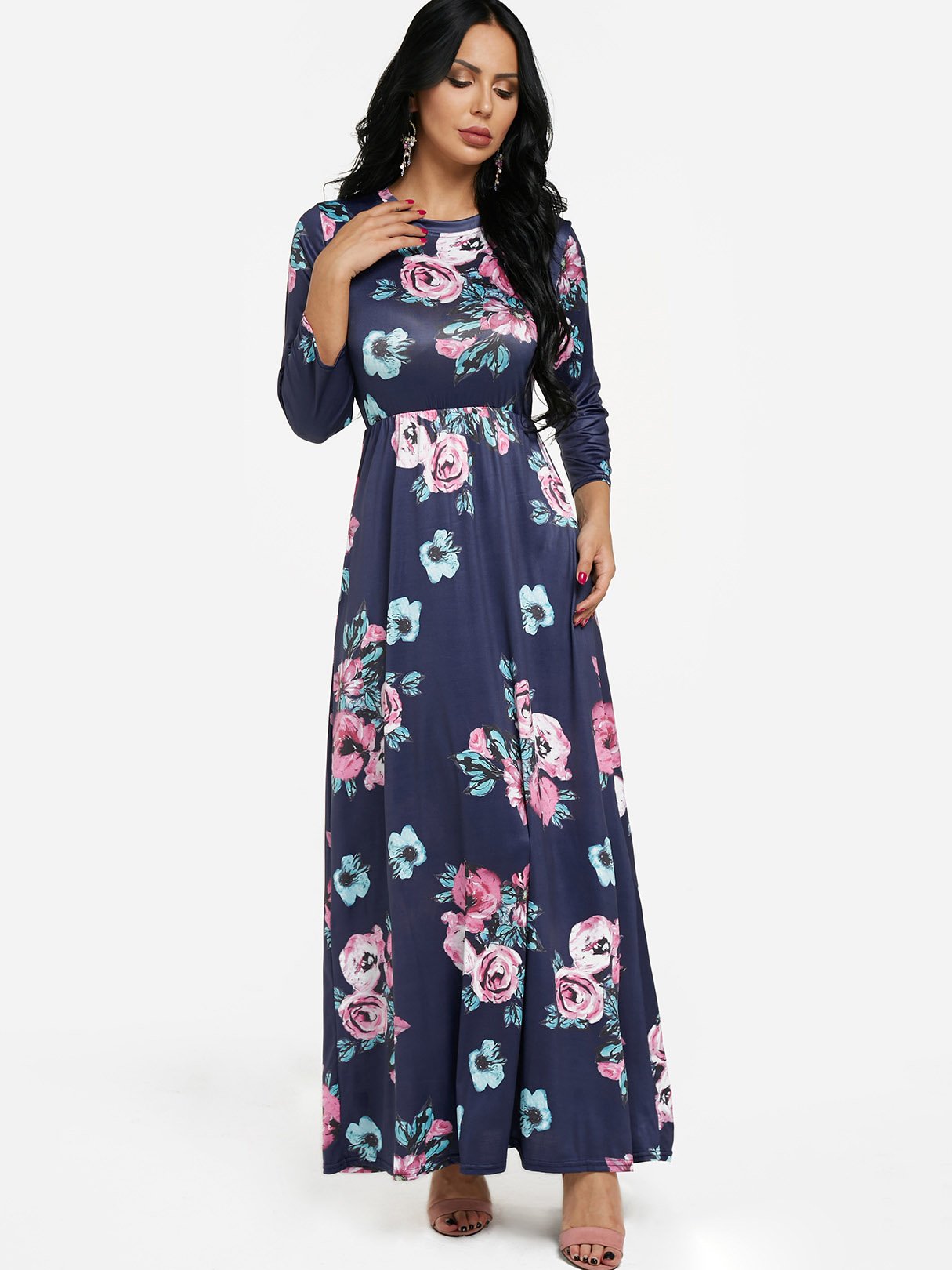 ODM Ladies 3/4 Sleeve Maxi Dress