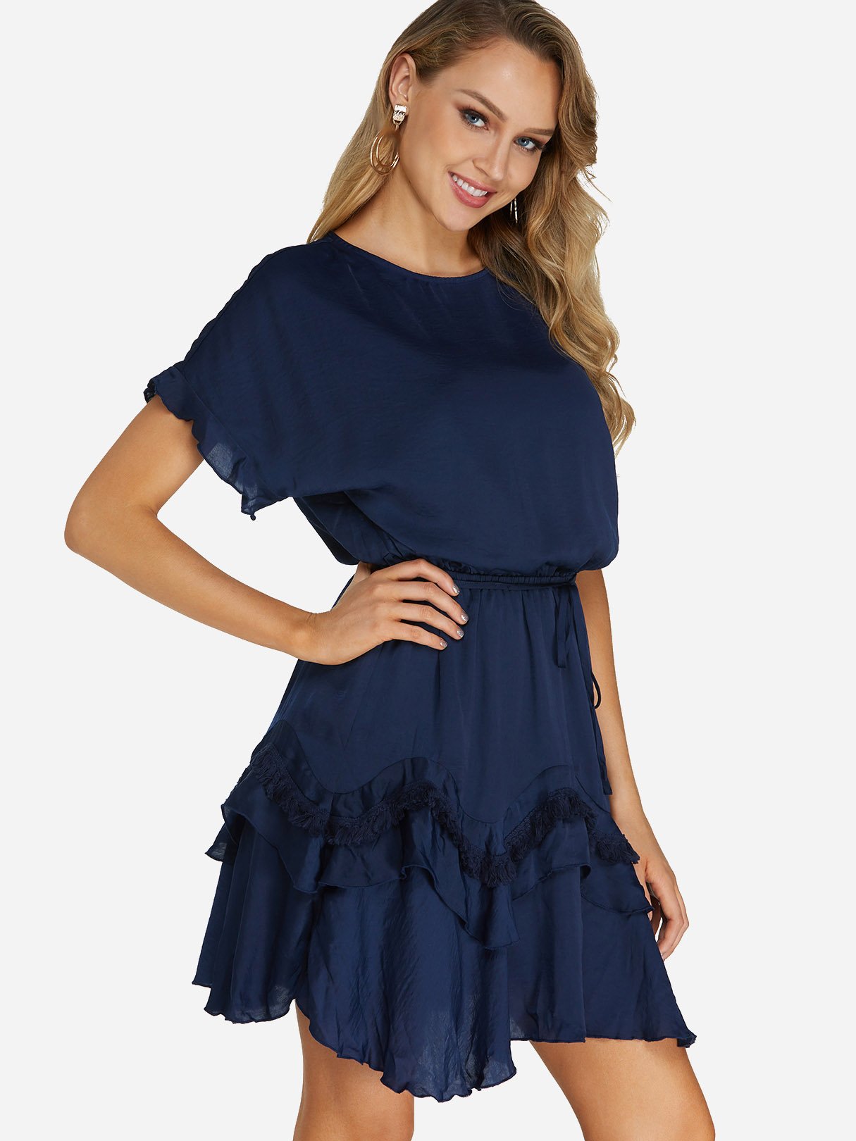 OEM Ladies Navy Casual Dresses