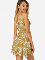 NEW FEELING Womens Yellow Floral Dresses