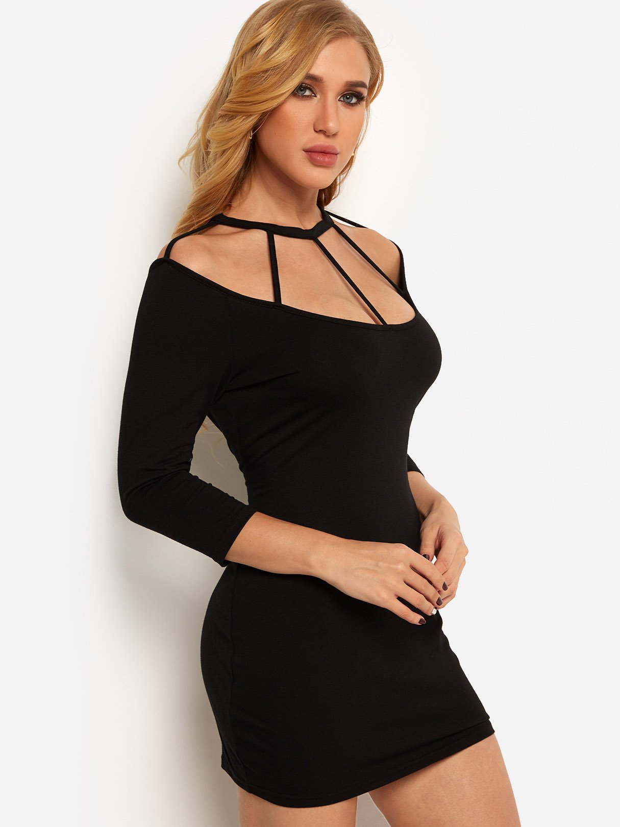 OEM Ladies Black Mini Dresses