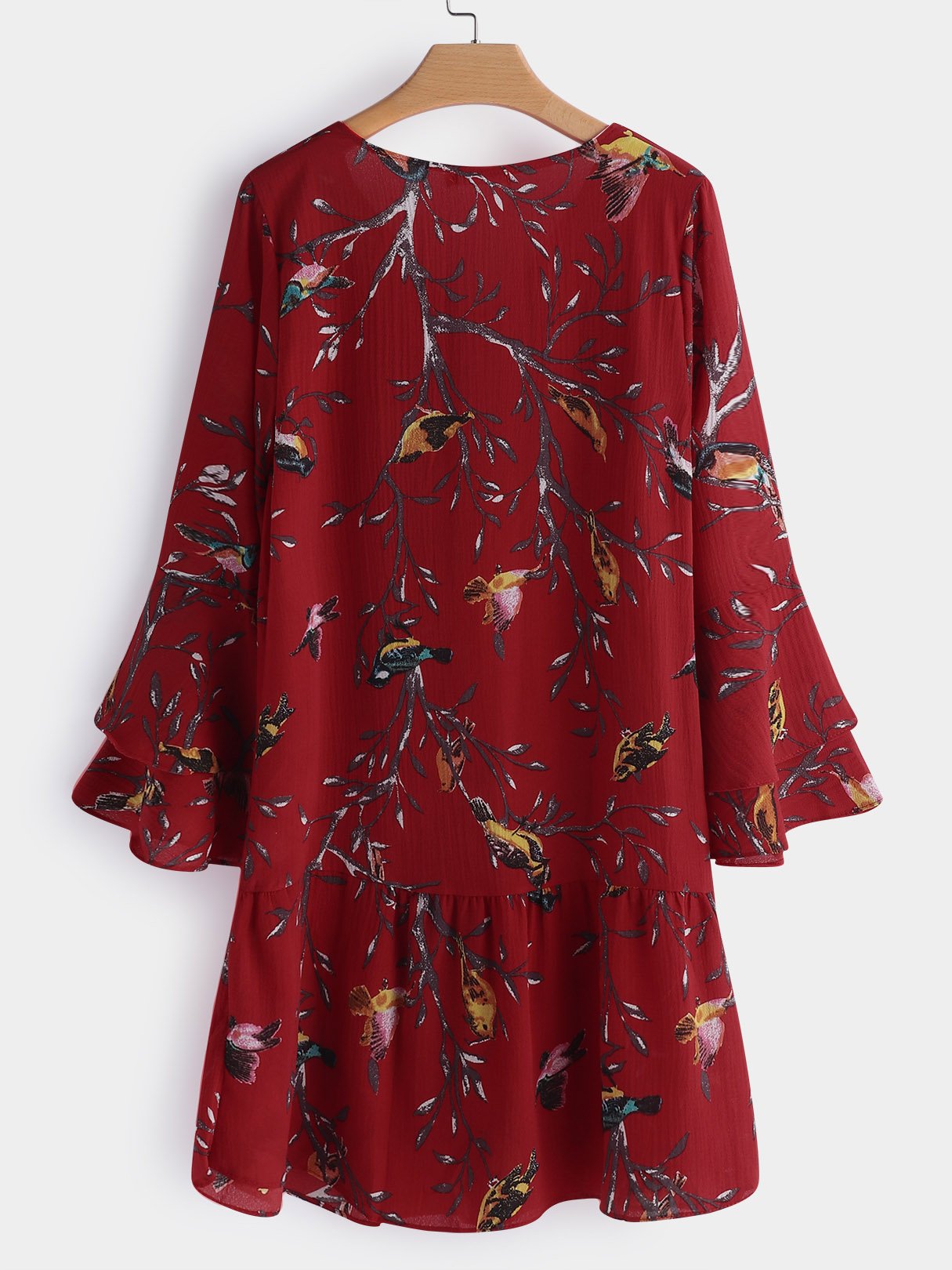 NEW FEELING Womens Red Floral Dresses