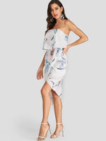 OEM Ladies White Floral Dresses