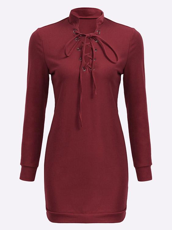 NEW FEELING Womens Burgundy Casual Dresses