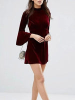 OEM Ladies Burgundy Casual Dresses