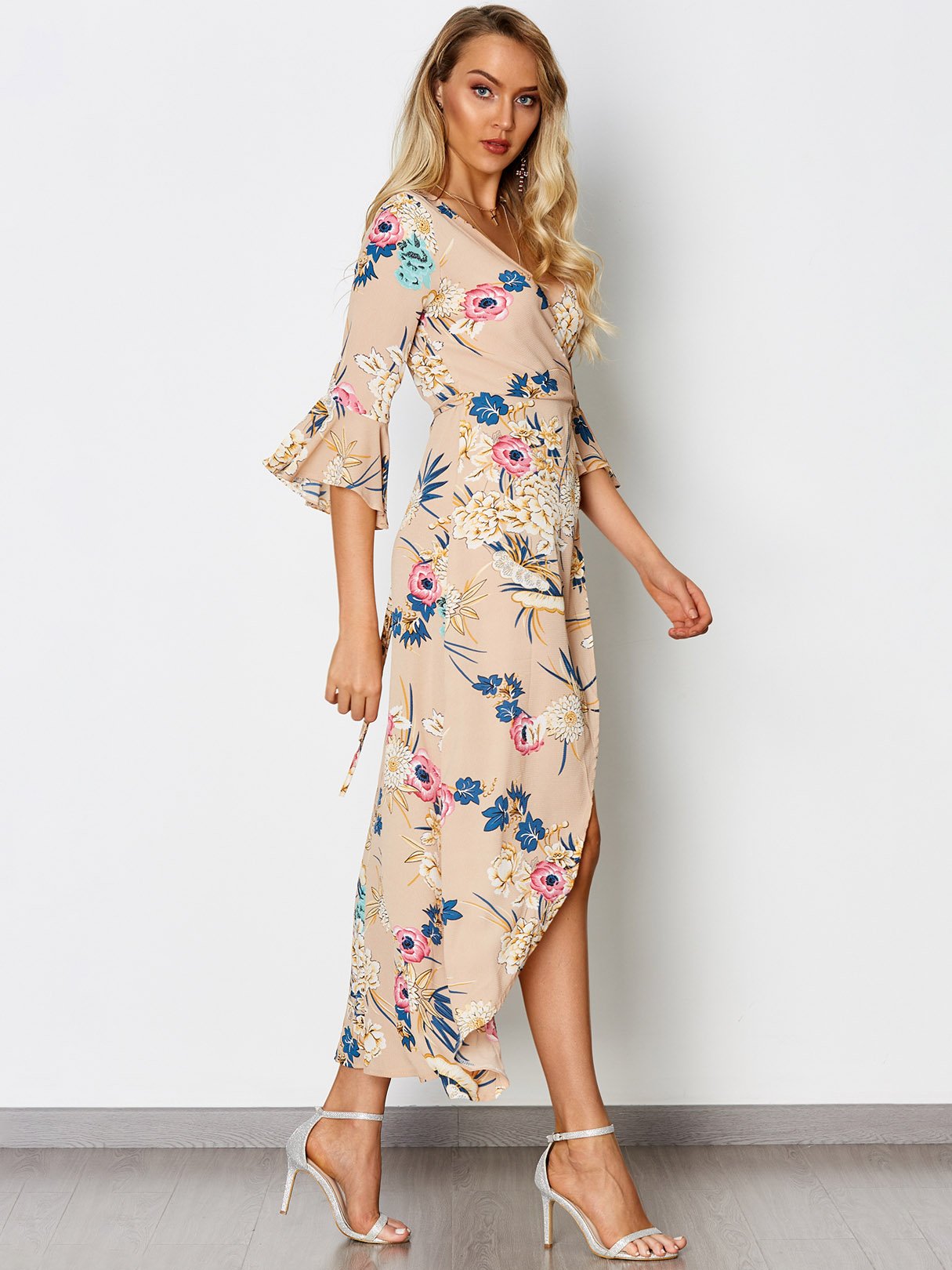 OEM Ladies Khaki Floral Dresses
