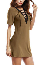 OEM Ladies Khaki Mini Dresses