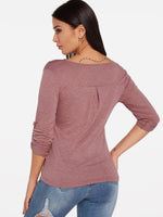NEW FEELING Womens Burgundy T-Shirts