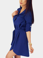 NEW FEELING Womens Blue Shirt Dresses
