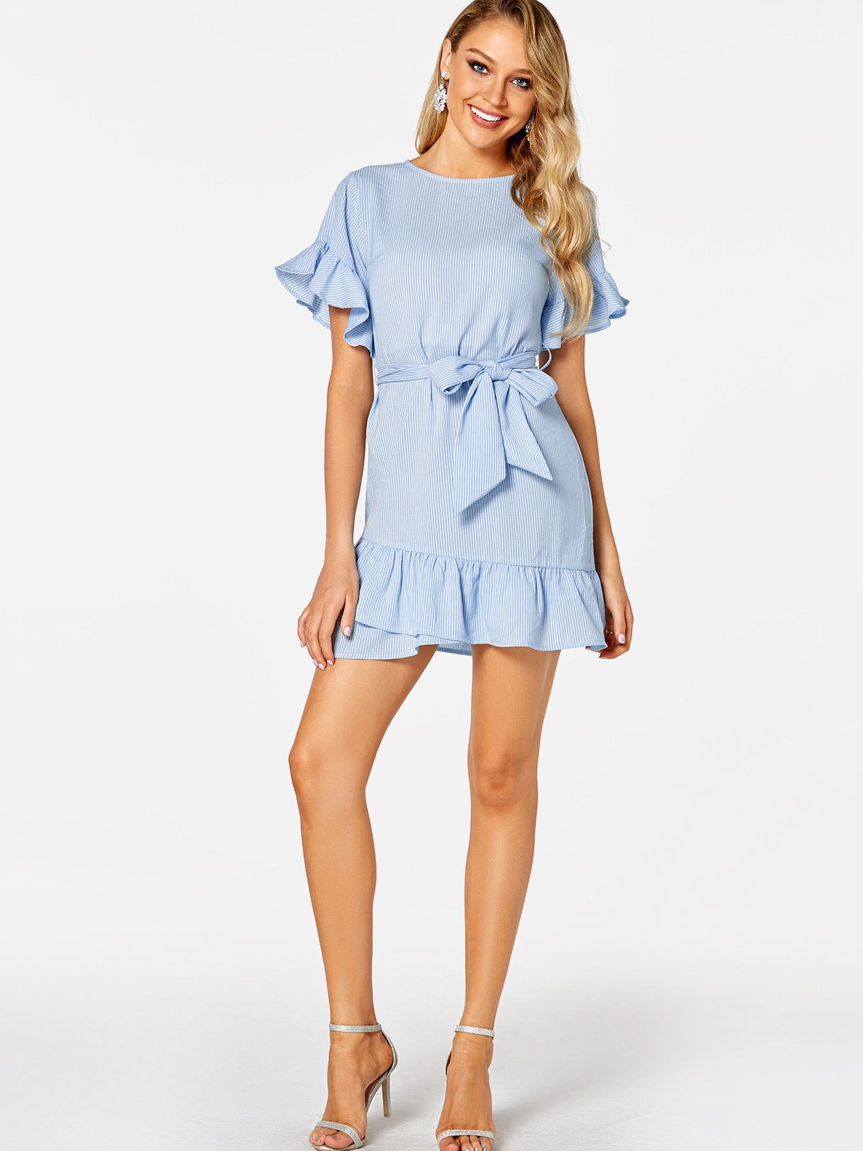 Custom White Wrap Dress Short