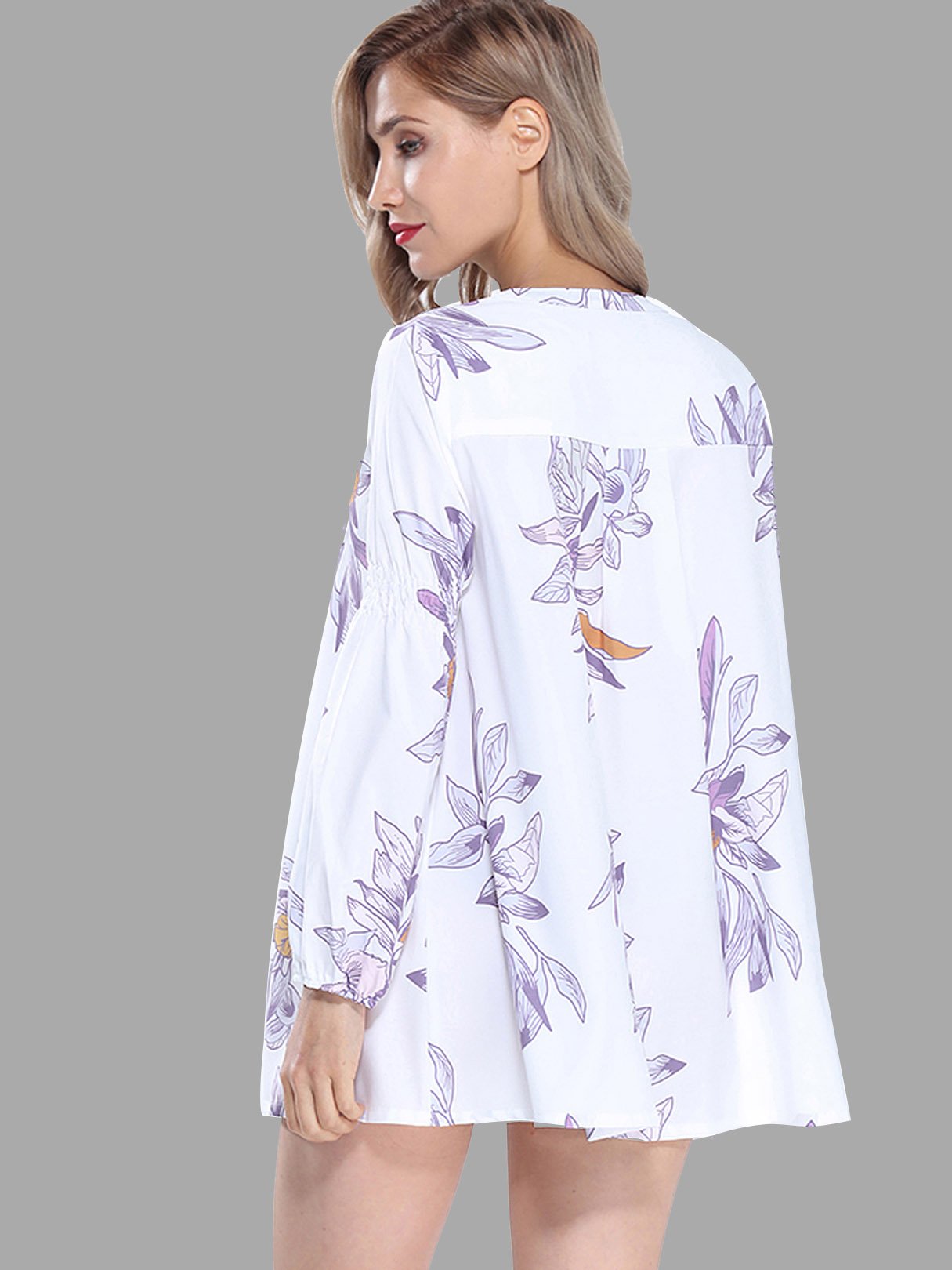 NEW FEELING Womens Floral Shirt Dresses