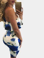 NEW FEELING Womens Blue Floral Dresses