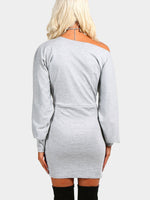 NEW FEELING Womens Grey Sexy Dresses