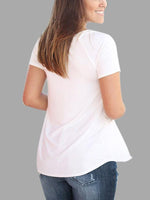 NEW FEELING Womens White T-Shirts