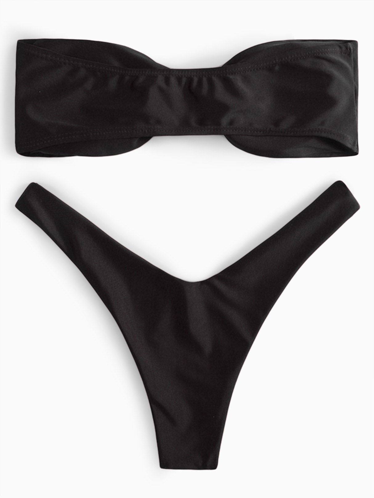 NEW FEELING Womens Black Bikinis