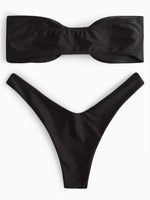 NEW FEELING Womens Black Bikinis