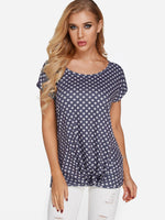 Wholesale Crew Neck Pleated Short Sleeve T-Shirts
