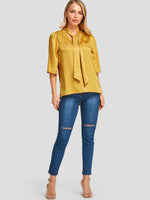 NEW FEELING Womens Yellow Blouses