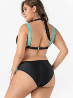 NEW FEELING Womens Color Block Plus Size Swimwear