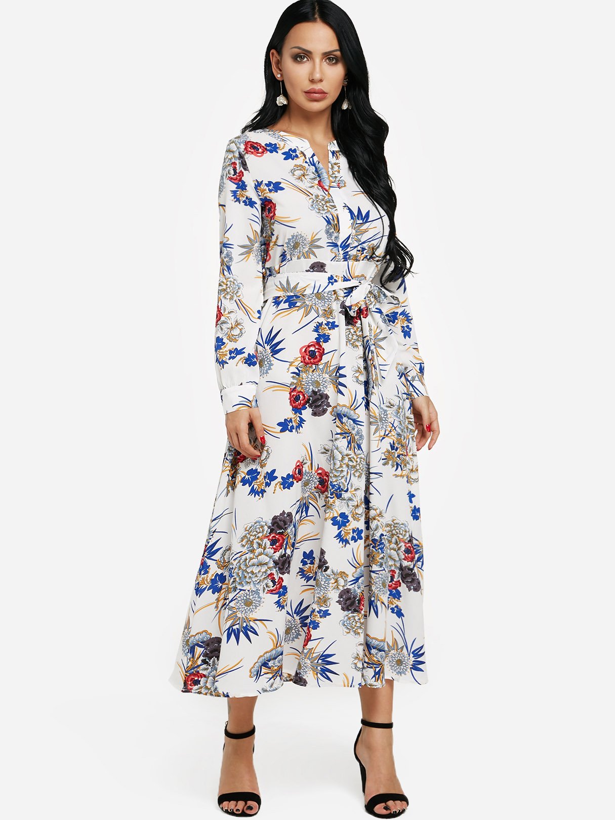 Custom Womens Floral Print Maxi Dress
