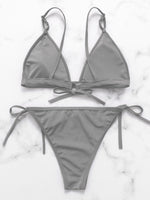 NEW FEELING Womens Grey Bikinis