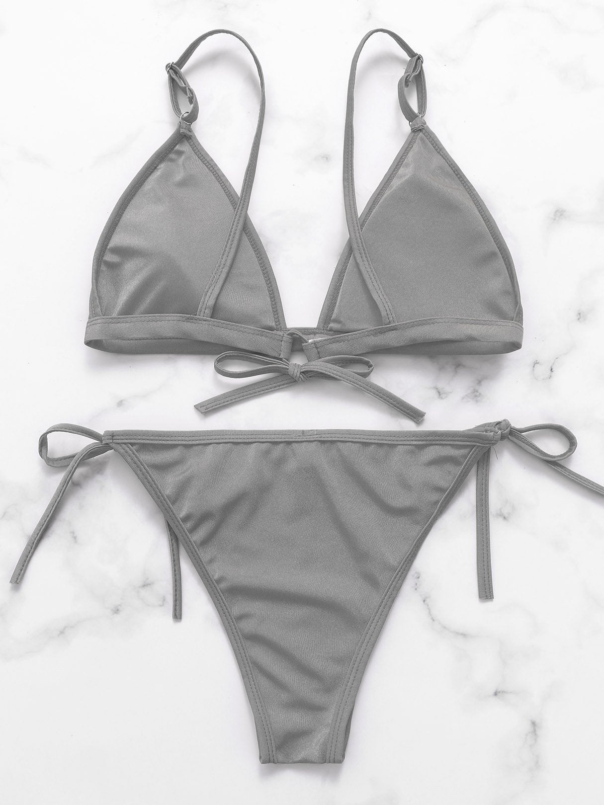 NEW FEELING Womens Grey Bikinis