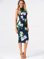 OEM Ladies Navy Floral Dresses