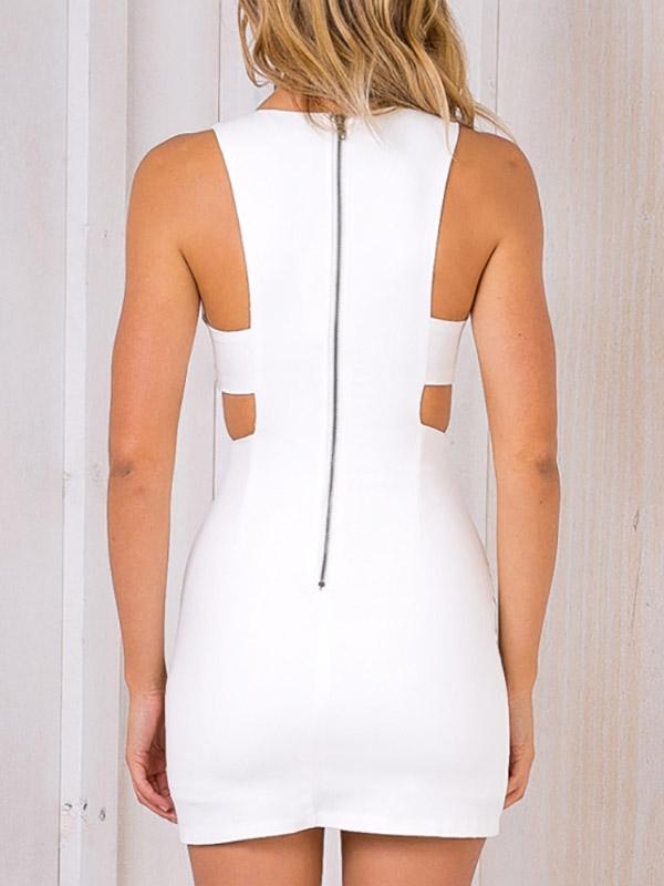 NEW FEELING Womens White Mini Dresses