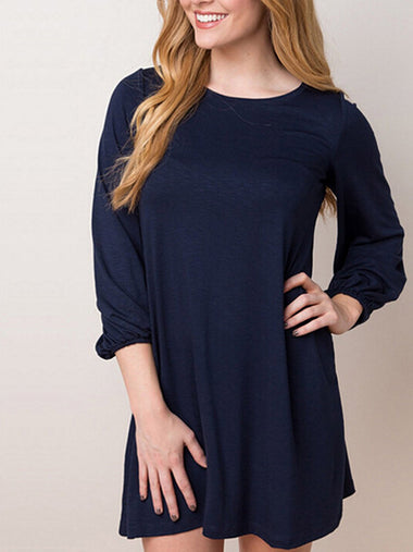 Wholesale Navy Round Neck Mini Dress