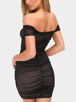 NEW FEELING Womens Black Off The Shoulder Dresses