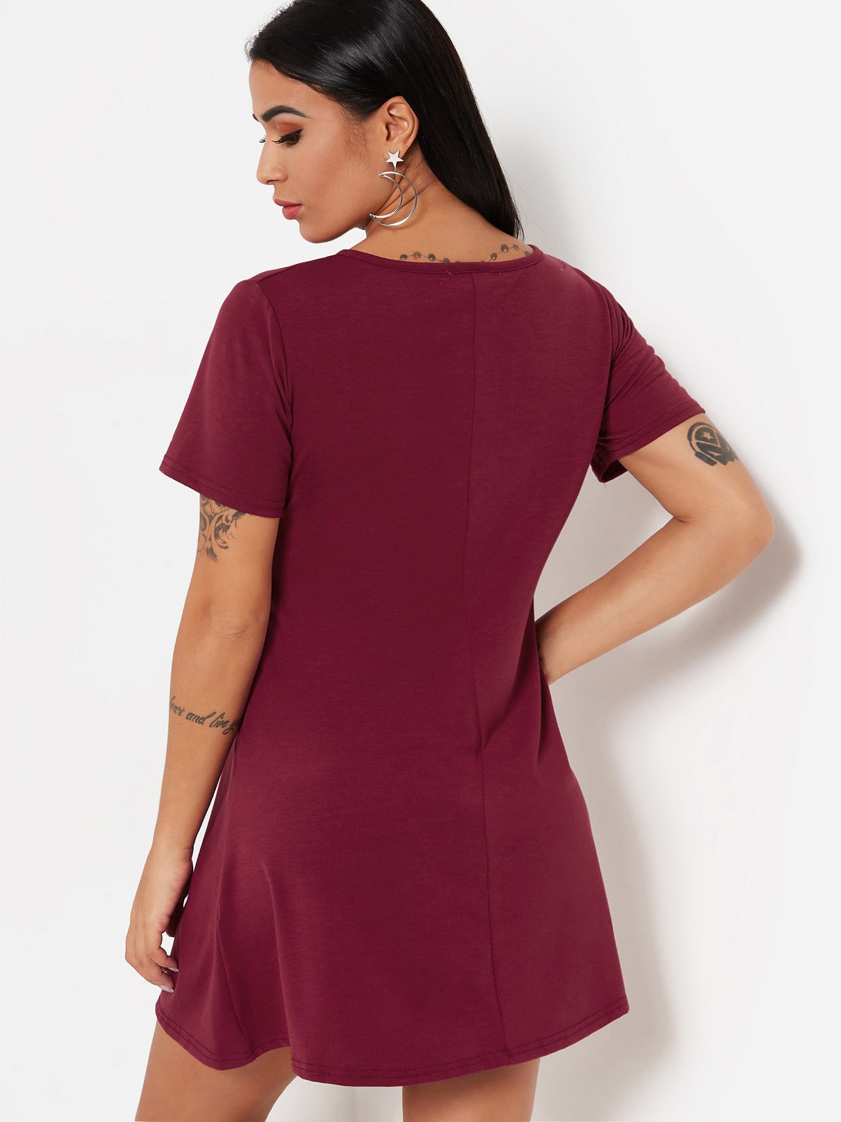 Custom Lace Sleeve Little Black Dress