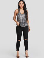 NEW FEELING Womens Silver Camis